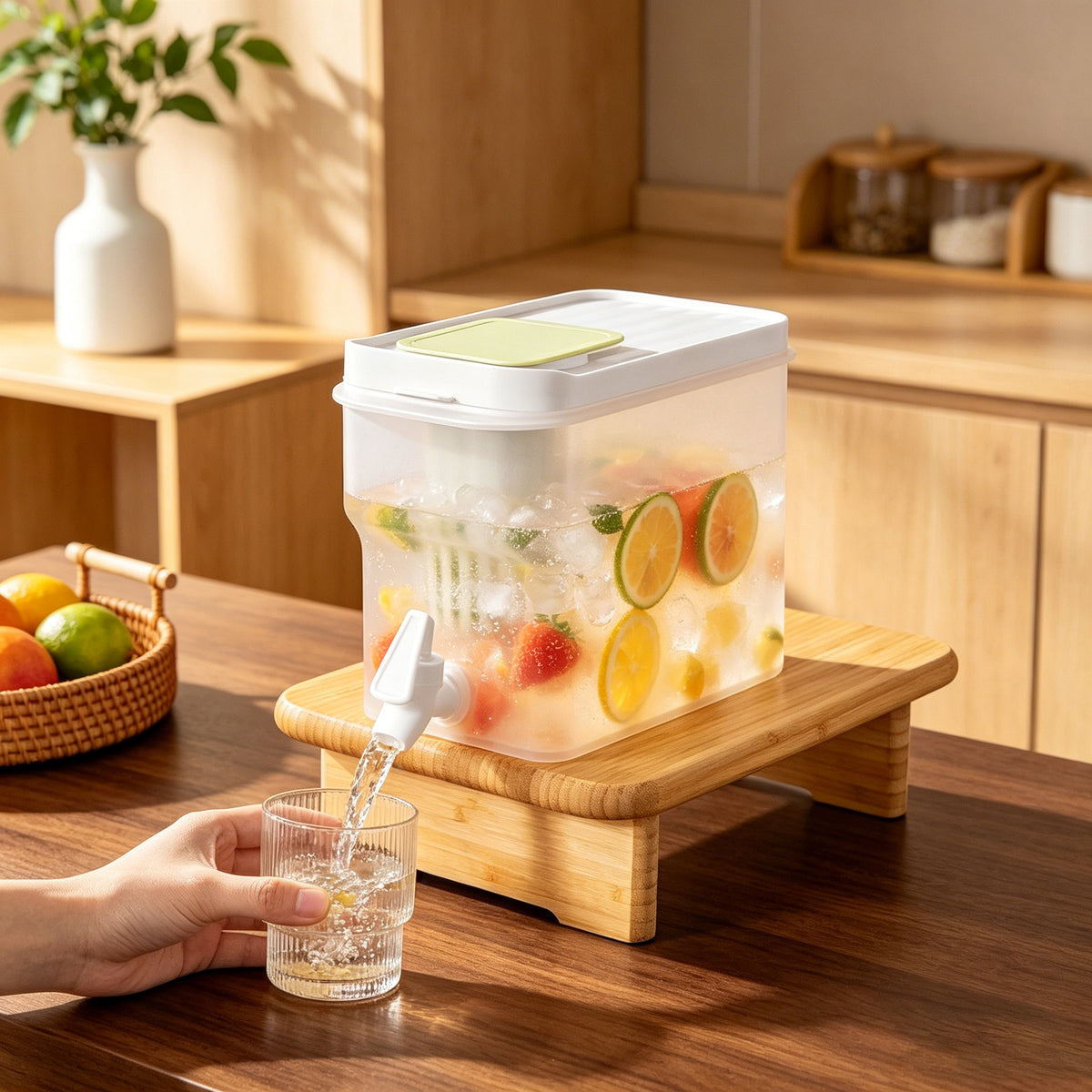 Refrigerator Cold Water Jug with Faucet, Large Capacity Heat-resistant Fruit Tea Pitcher