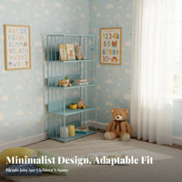 Three-Tier Metal Bar Shelf Even Perimeters Three-Tier Shelving Integrated Unit Space Saving Versatile for Parents