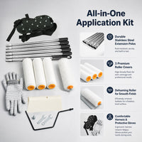 Floor Paint Tool Kit with Self-Leveling De-Foaming Gear Roller and Anti-Slip Spiked Shoes