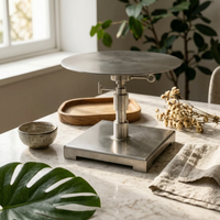 Bonsai Shaping Turntable Professional Use Stainless Steel Bonsai Stand Stable Base Plant Turntable for Professionals, Workshop, Studio