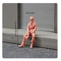 Diorama Photographer Figure Realistic Seated Figure with Camera Collectible Photographer Figurine for Desk Display