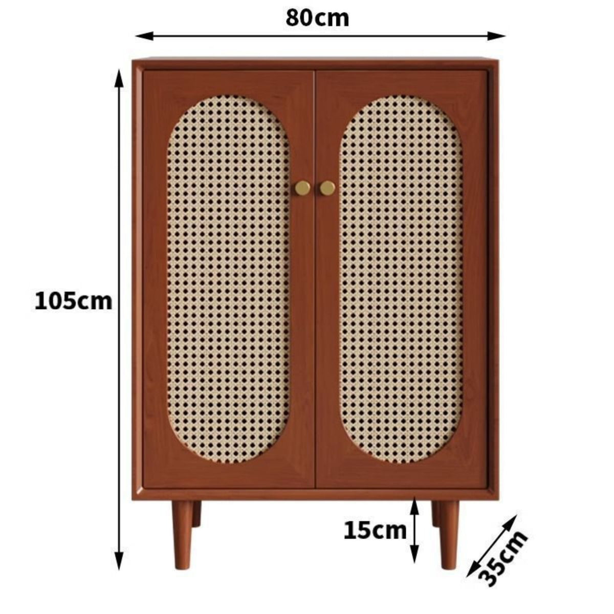Wooden Footwear Organizer Solid Wood Frame Standing Storage Cabinet Retro Design Standing Shoe Rack for Homeowners, Families, Hallway, Living Room