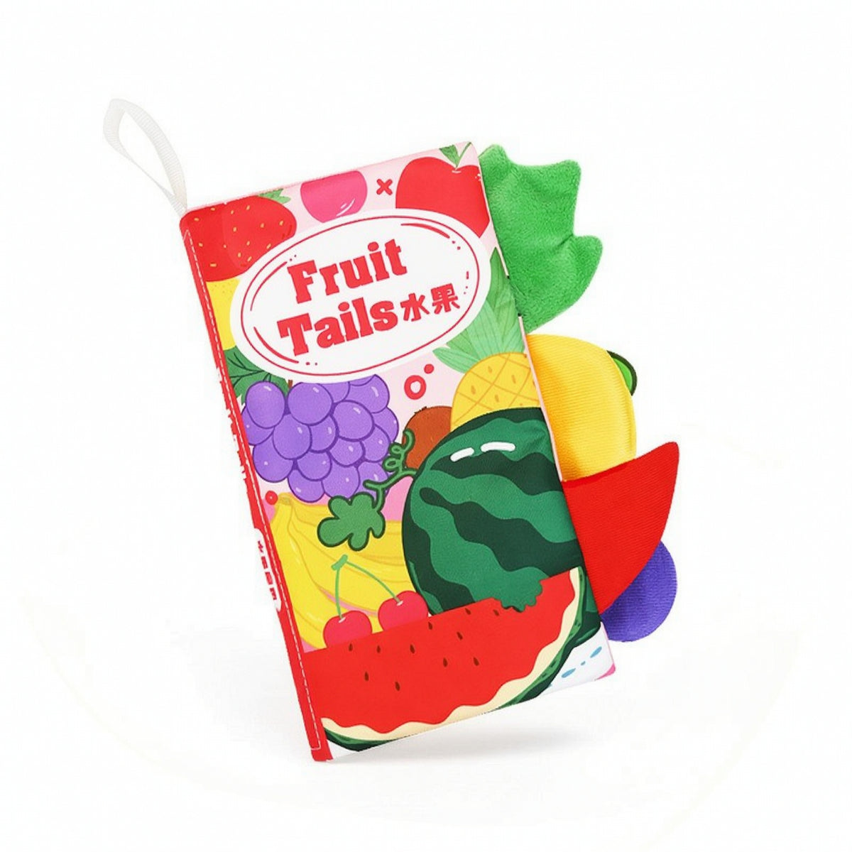 Bilingual Baby Cloth Book with Tails Tactile Sensory Book with Tails Crinkly Bite-safeSafe for Infants, Tummy Time