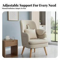 Electric Nursing Chair with Footrest High-Spine Design Maternity Armchair Adjustable Support Sturdy Wood Base for Bedroom