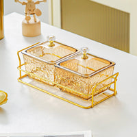 Mixed Kernels and Dried Fruit Tray Transparent Cover Divided Candy Tray Easy To