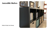 Cube Organizer Exposed Shelving Cube Storage Single-Piece Freestanding Customizable Design for Book Lovers, Students, Kid's Room