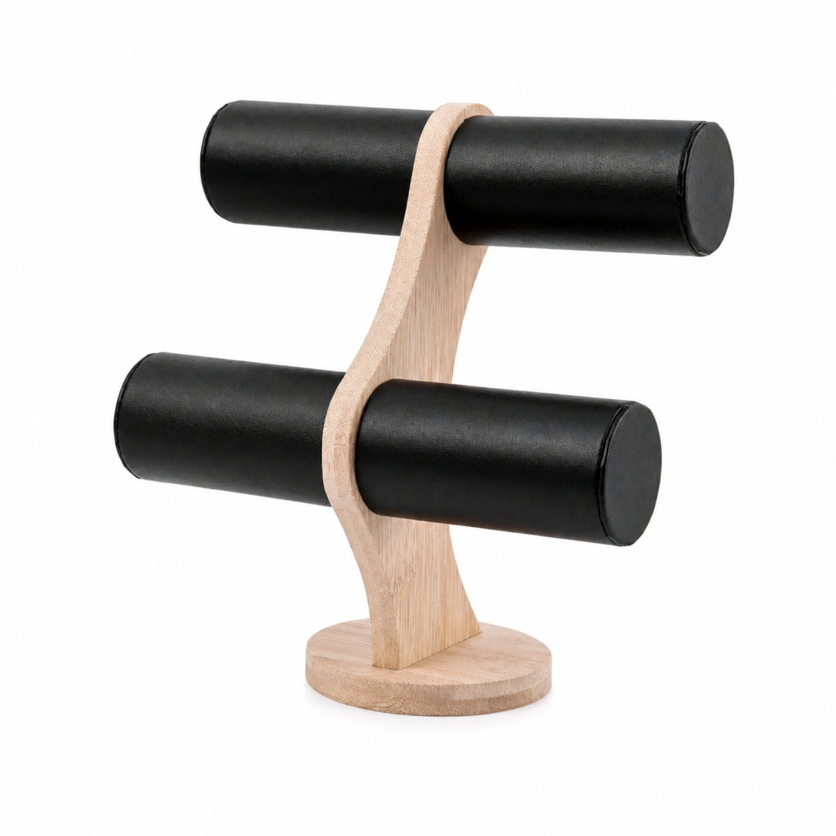 Bracelet Display Stand Two-Tier Bangle Organizer Wooden Jewelry Display Stand for Scrunchie Hair Ties