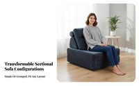 sectional Block Sofa Minimalist design Upholstered Block Sofa Combinable Lowoutline for Young Adults, Homeowners, Den