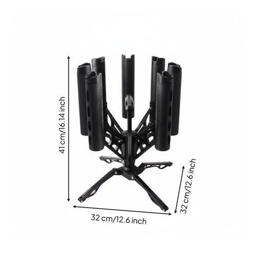 Rotating Fishing Rod Stand 360 Degree Rotation for Tackle Shop, Garage, Anglers