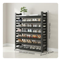 Multi-Tier Shoe Rack Standing Multi-Tier Shoe Shelf Steel Frame for Entryway, Hallway, Closet