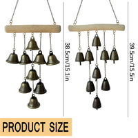 Outdoor Garden Wind Chime with Wooden Stick and Bronze Bell