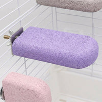 Parrot Perch Volcanic Bird Grinding Stone, Flat Rectangle Bird Cage Perch for Beak and Paw Grinding, Screw-On Surface Budgie Grinding Perch