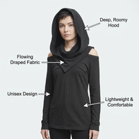 Hooded Face for Halloween Stage Performance, Fantasy Theme Hooded Cloak, Polyester - Image 6