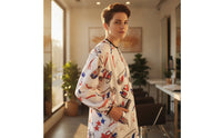 Stylist Jacket Long-Sleeve Barber Coat Printed for Hairdressers