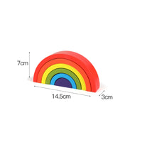 Rainbow Stacking Blocks Educational Rainbow Wooden Blocks Wooden Building Block Toy MDF Safe for Children