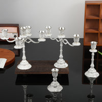 European Style Zinc Alloy Candle Holder with 1 Arm Short and Tall Options