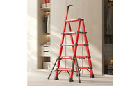 Non-Slip Telescopic Step Ladder with Handrail Compact Ladder with Handrail Stable Lightweight for Homeowners, DIYers, Closet