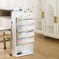 Rolling Desk-Side Book organizer Foldable book organizer Space Saving for Office Workers