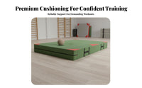 Parkour Training Mat Versatile Fighting Arts Tumbling Mat Impact Absorption High Jump Landing Pad for Cheerleaders, Climbing Gym, Gymnasium, School