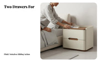 2-Drawer Nightstand Minimalist Design 2-Drawer Leather-Wrapped Side Table