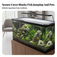 Cut-to-Fit Aquatic Pet Aquarium Anti-Jump Net Good Light Transmittance Aquarium Screen Cover High Clarity Aquatic Pet Aquarium Lid Quick Installation for Aquarists, Cat Owners, Aquariums, Terrariums, Home