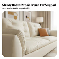 Upholstered 3-Seater Modern Minimalist Design 3-Seater Tufted Couch Cushioned Comfort Sofa for Families, Homeowners, Lounge Area, Small Areas, Home