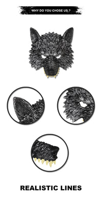 Halloween Wolf Costume Set with Mask, Gloves, and Tail