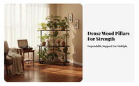 Multi-Tiered Rolling Plant Stand Floor-Standing Multitiered Plant Stand Stable design High and Low Layout for Balcony, Indoor