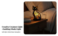 Resin Dog Series Decoration, LED Night Light, Creative Animal Sculpture, Plug-In Button, Desktop Home Decor