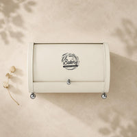 Cylindrical Storage Box Rounded Ends Metal Storage Box Front-Opening
