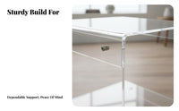 2-Tier Clear Table Minimalist Aesthetic Nightstand Space-Saving for Office