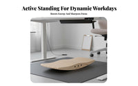 Dynamic Motion Standing Desk Balance Board Non-Slip Foot Massage Board Portable Wooden Stability Rocker Long-Lasting for Athletes, Gamers