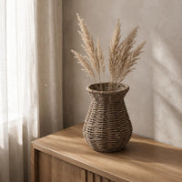 Woven Rattan Vase Flared Rim Table Decoration for Flower Arranging