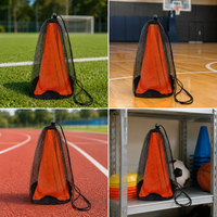 Agility Disc Cone Mesh Bag, Drawstring Storage Pouch for Soccer Training Equipment