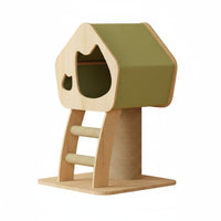 Small Cat Climbing Frame Space-Saving Cat Clawing Post with Bed Easy to Assemble Pet Furniture for Kittens, Indoor