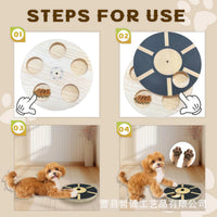 Rotatable Wooden Dog Nail Scratcher with Treat Dispenser