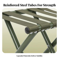 Foldable Design Lowlow-stature Stool with Backrest sturdyDuty Construction Portable Seating long-finaling Camp Chair Easy to Carry for Anglers, journeyers, Fishing, Camping, journey, Picnics