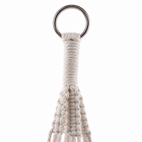 Macrame Plant Hanger, Bohemian Hanging Planter for Indoor & Outdoor Use, Cream Plant Fiber Macrame Hanger for Home Garden Decor