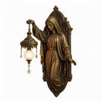 Vintage Lantern Wall Lamp Ornate Home Decor Resin