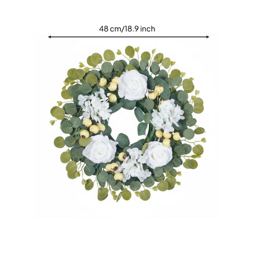 Snowy Bloom Floral Wreath Reusable House Decoration Lifelike