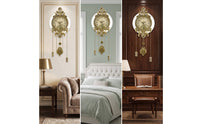 Wall Clock with Pendulum Ornate Pendulum Wall Clock Carved for Hallway