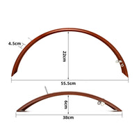 2 Pieces Mudguard Set with Mounting Hardware Wood-Grain Cycle Mudguard Set Retro Folding Bike Fenders for Commuters, City Riding