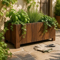 Durable Outdoor Wooden Planter Box for Garden Patio, Moisture-proof and Rot-Resistant