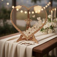 Wedding Heart Drop Box Decorative Heart Drop Box Cut Rustic Wooden Guestbook for Couples, Ceremony Table