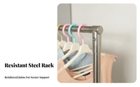Single-Rod Clothes Stand Easy to Assemble Garment Rack Thickened Tubes Lightweight for Parents, Balcony, Dorm Room