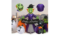 Inflatable Witch Lighted Halloween Inflatable Quick Inflation Yard Decoration for Lawn