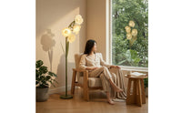 Floor Lamp with Petal Heads Corded Floor Lamp with Foot Switch Convenient for Readers, Bedroom