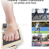Minimalist Single-Leg Wooden Balance Board with Rotatable Foot Stretcher