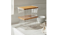 2 Pieces Clear Storage Box Space-Saving Wooden Lid Storage Box Easy to Clean