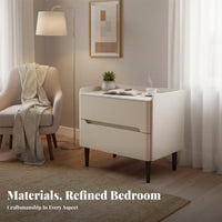 Nightstand with Drawers long-lasting Construction 2-Drawer End Table Easy Assembly